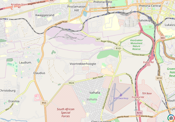 Map location of Thaba Tswane